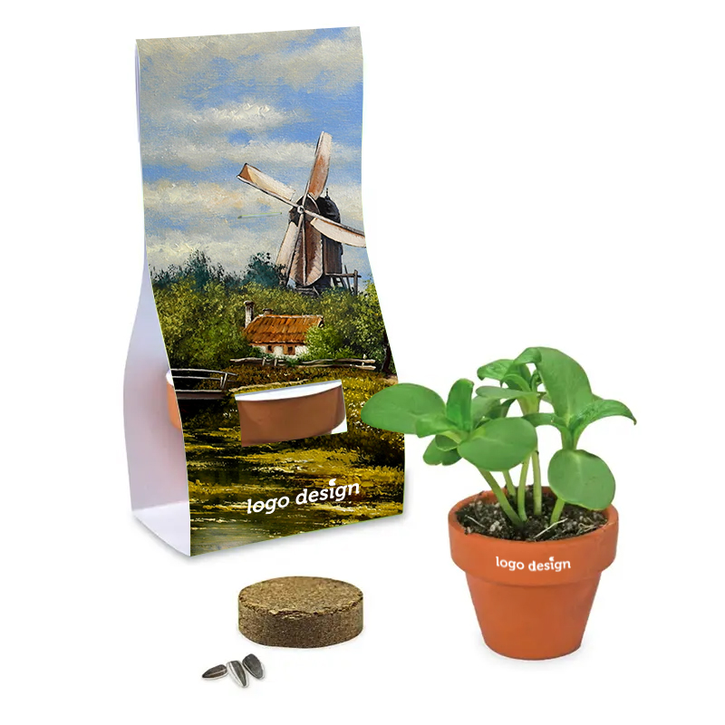 Mini flowerpot with seeds